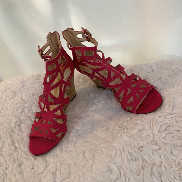 Nine West 9.5 Pink Wedges - Picture 2 of 8